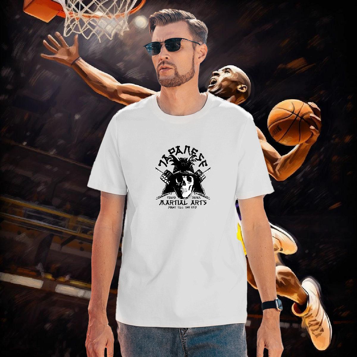 Free Shipping Men T Shirts 230g 100% Cotton skull Street Wear Anime Print Breathable Crew Neck Tshirts Factory Direct Tops Shirt