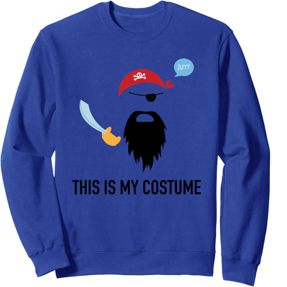 Long Sleeve Shirts for Men sweatshirt This Is My Pirate Costume Funny Cool Birthday Gift Sweatshirt T shirt Tee Streetwear Casual tops clothes