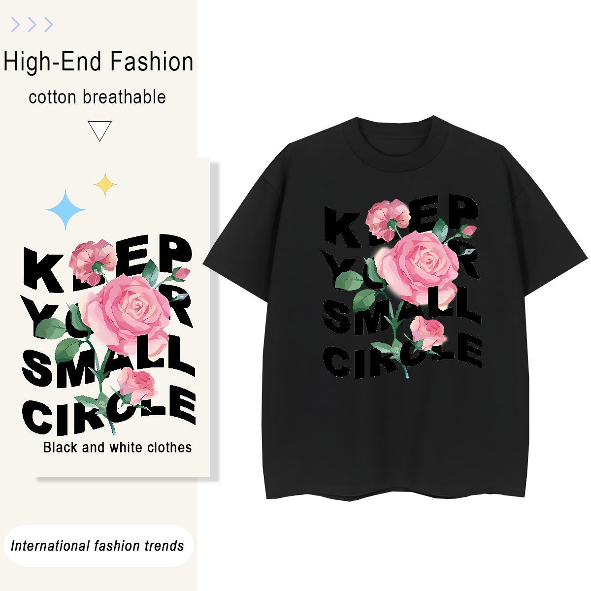 Wholesale Woman Tshirt 230g 100% Cotton letter Hip Hop Women T Shirts O Neck Short Sleeves Cartoon Anime Tshirts