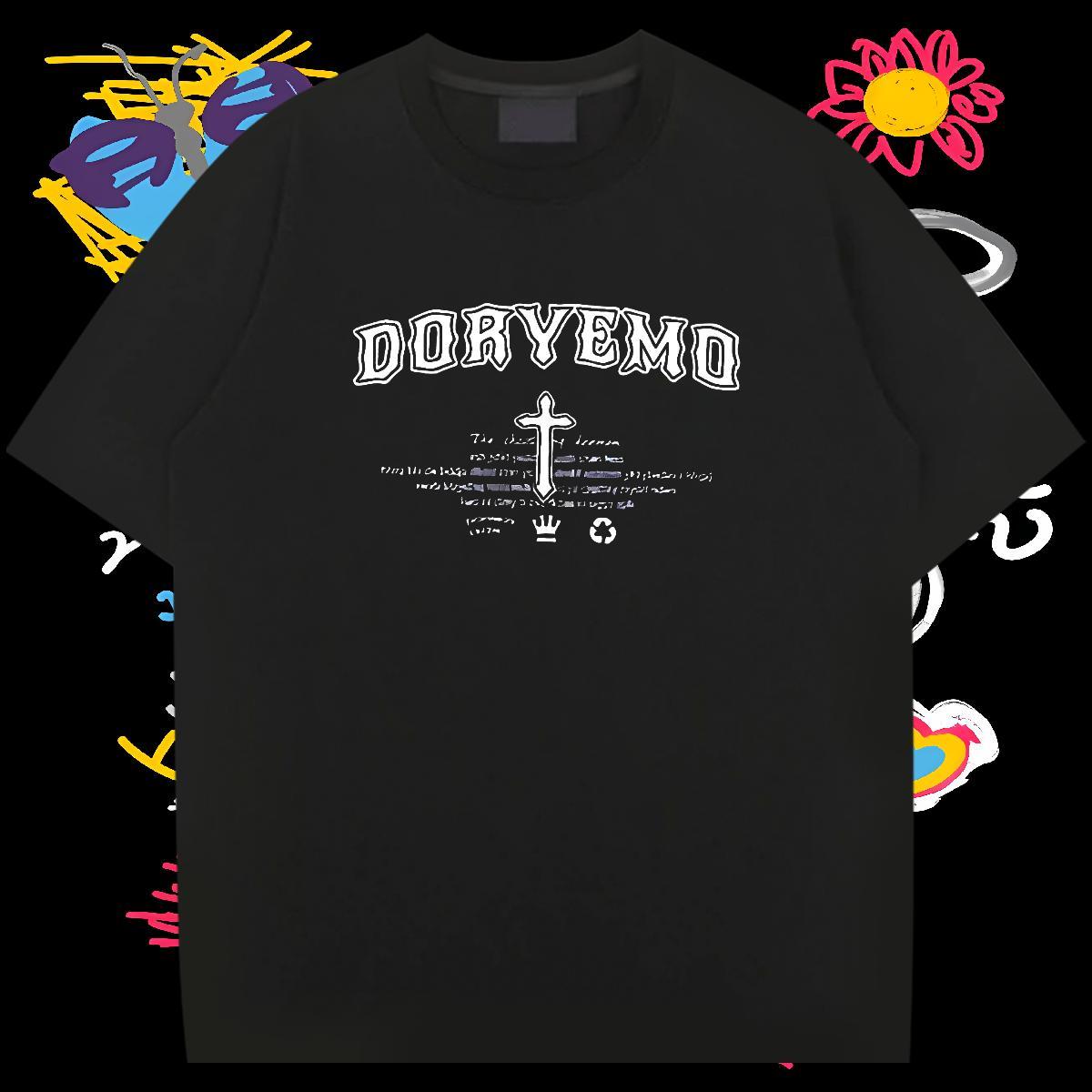 Cool Design T-Shirts 230g Pure Cotton The Cross Daily Outfit Custom Cartoon Crew Neck Men Clothes T-Shirt 2024 New Tops