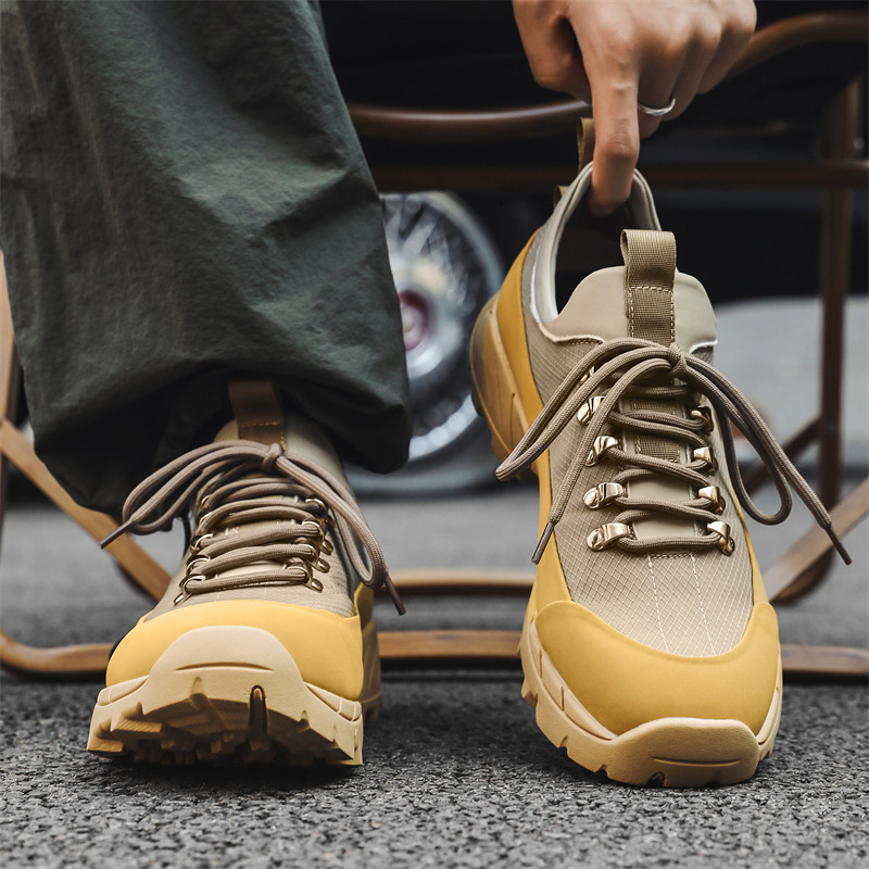Ddmysports Autumn Fashion Men S Dad Trendy Breathable Workwear Shoes High End And Thick Soled Hiking OUTDOOR