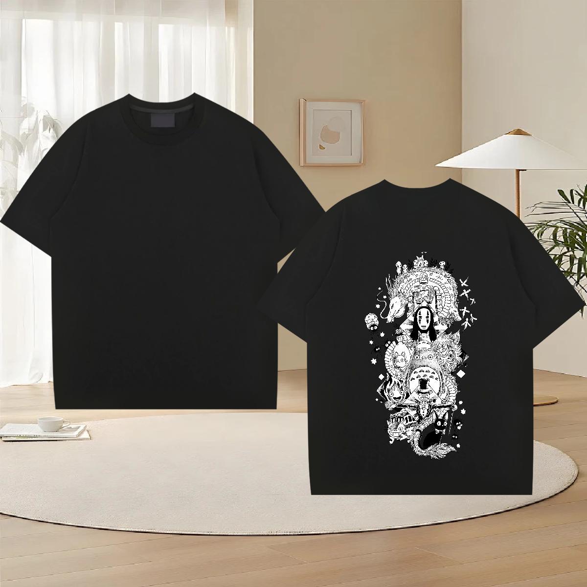 Brand Men T Shirts 230g Pure Cotton eye of the devil Casual Daily Wear Black White Round Neck Short Sleeve Mens Tshirts Fashion Tops Shirt