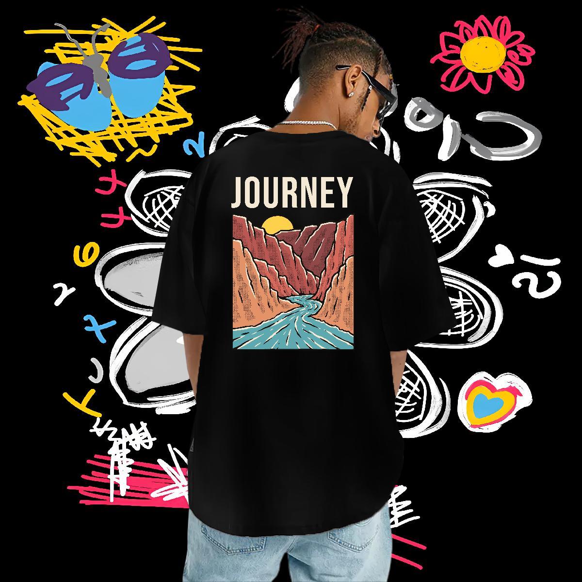 Brand T shirt 230g Pure Cotton mountains Beach Floral Print Crew Neck Tshirts Free Shipping Tops