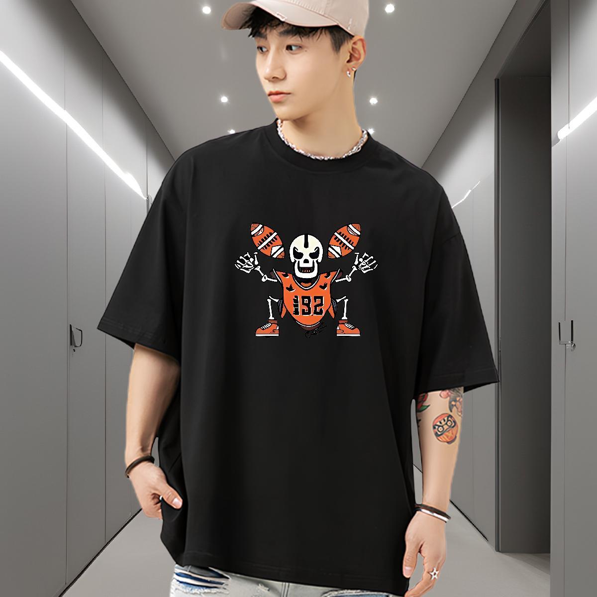 Cool T-Shirts for Men 230g 100% Cotton rugby Casual DIY Anime Short Sleeve Soft Men Tops Tees Brand Tees Shirts