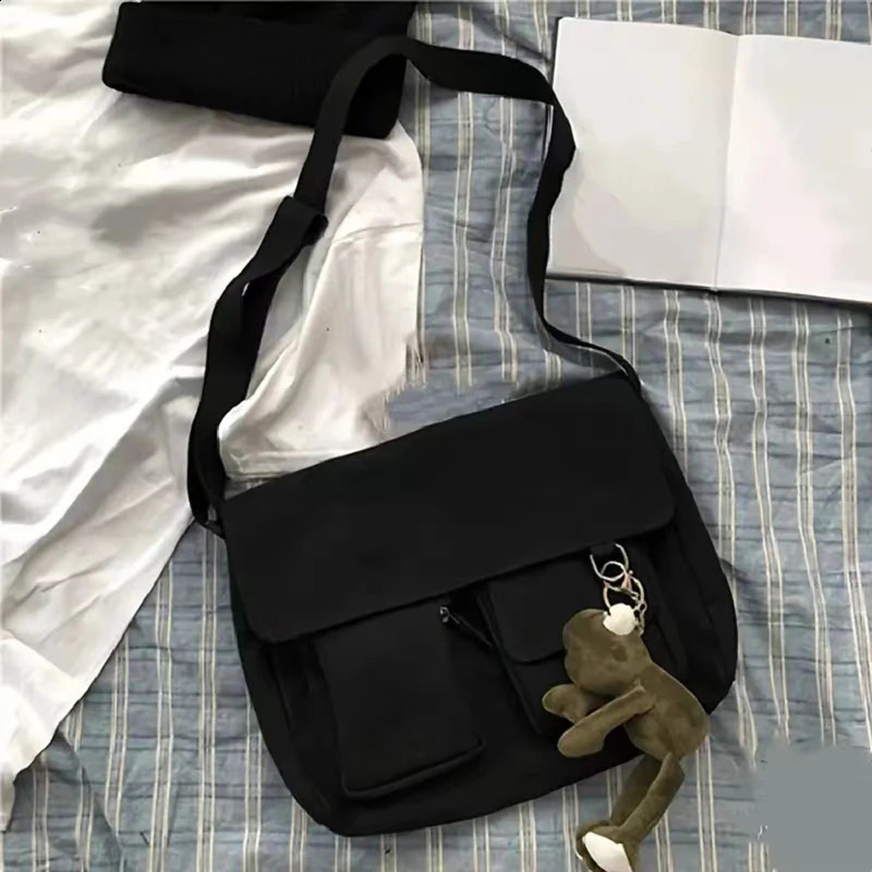 Female Crossbody Bag Small Daisy Cute Versatile Modern Minimalism Large Capacity Students Canvas Women One Shoulder Bag 240823