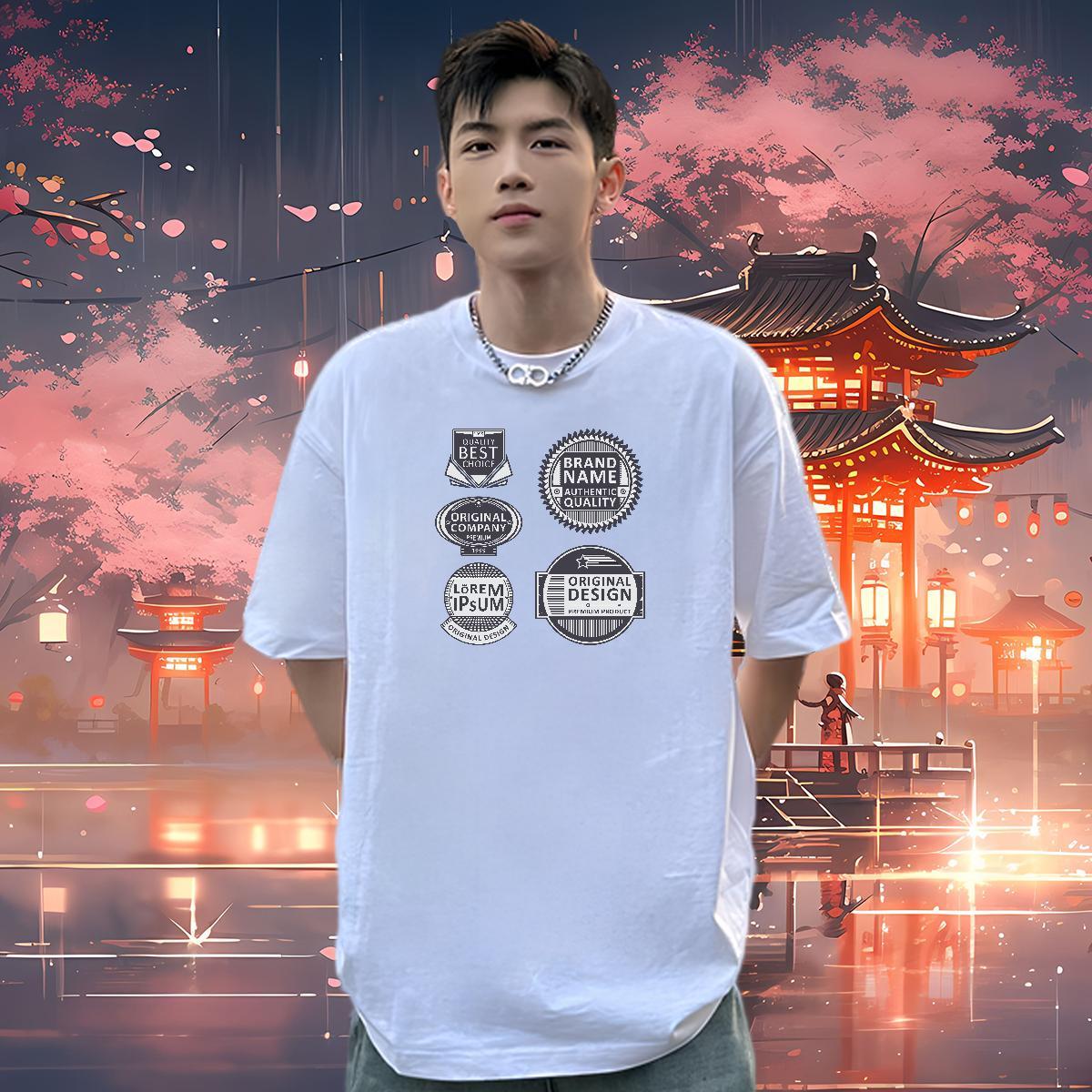 Popular T Shirts Men 100% Cotton 230g letter Casual Daily Wear Custom Printed Round Neck Short Sleeve Couples T Shirts New Designer Tees