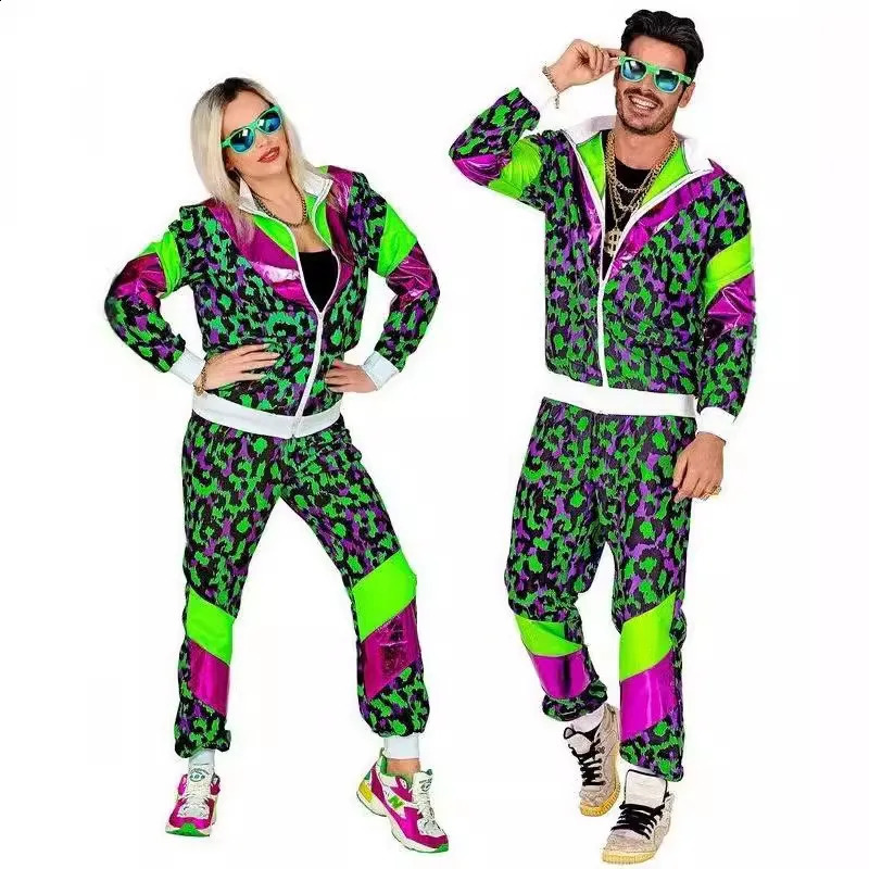 80s Disco Song Set Jackets and Pants Dance Costumes Retro Style Halloween Theme Party Anime Cosplay w240824