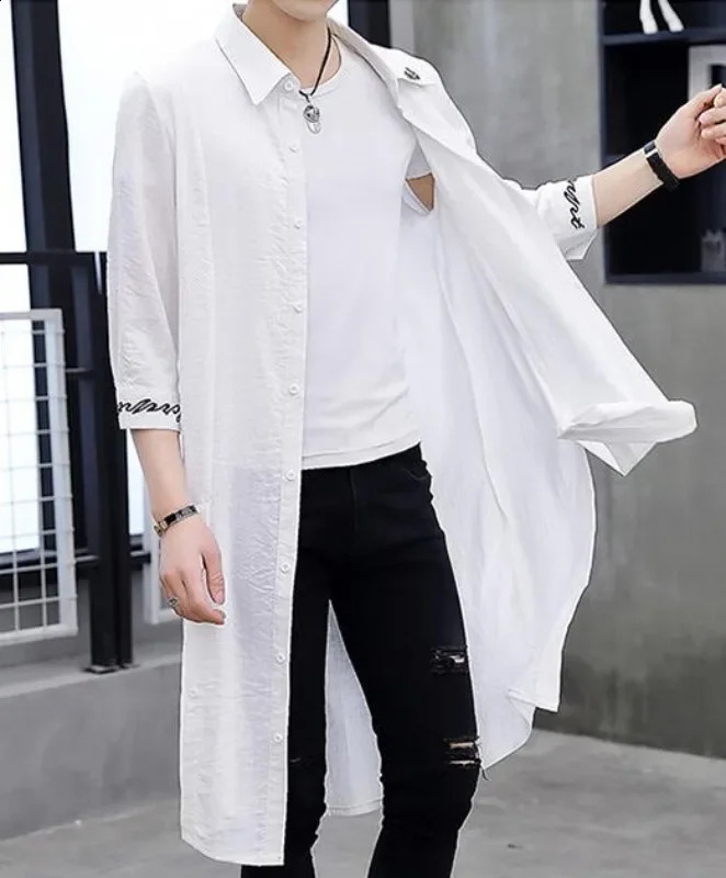 Mens Shirts Styles Trench Coat Mid-Length Sunscreen Cothing Outwear Mens Thin Outwear Clothing 240822