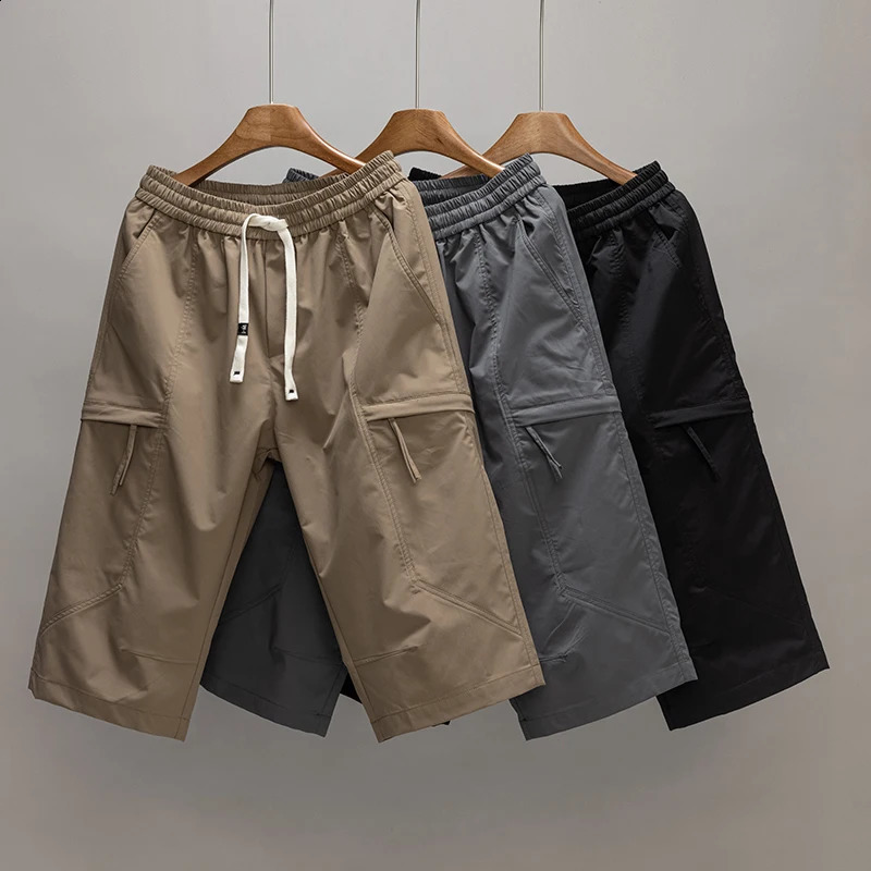 Product Cut Shorts Mens Summer Fashion Ice Silk Thin Casual Loose American Sports 240823