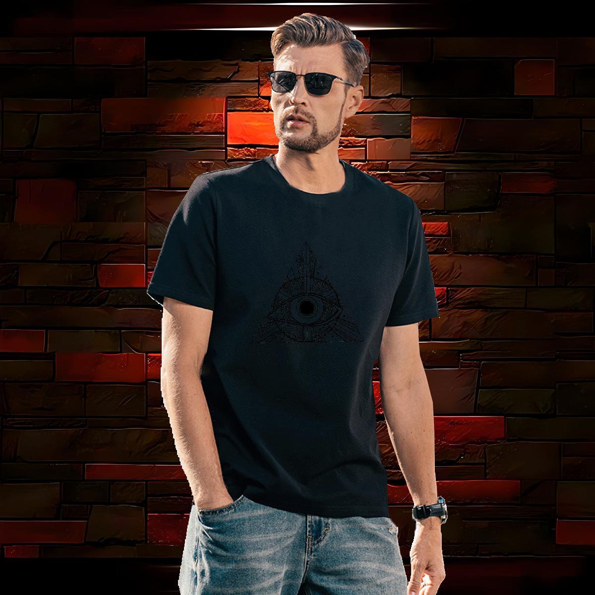 Soft T-Shirts 100% Cotton 230g eye of the devil Street wear Hip Hop Custom Print Plus Size Short Sleeve O-Neck Mens Tshirts Fashion Design Tee Shirt