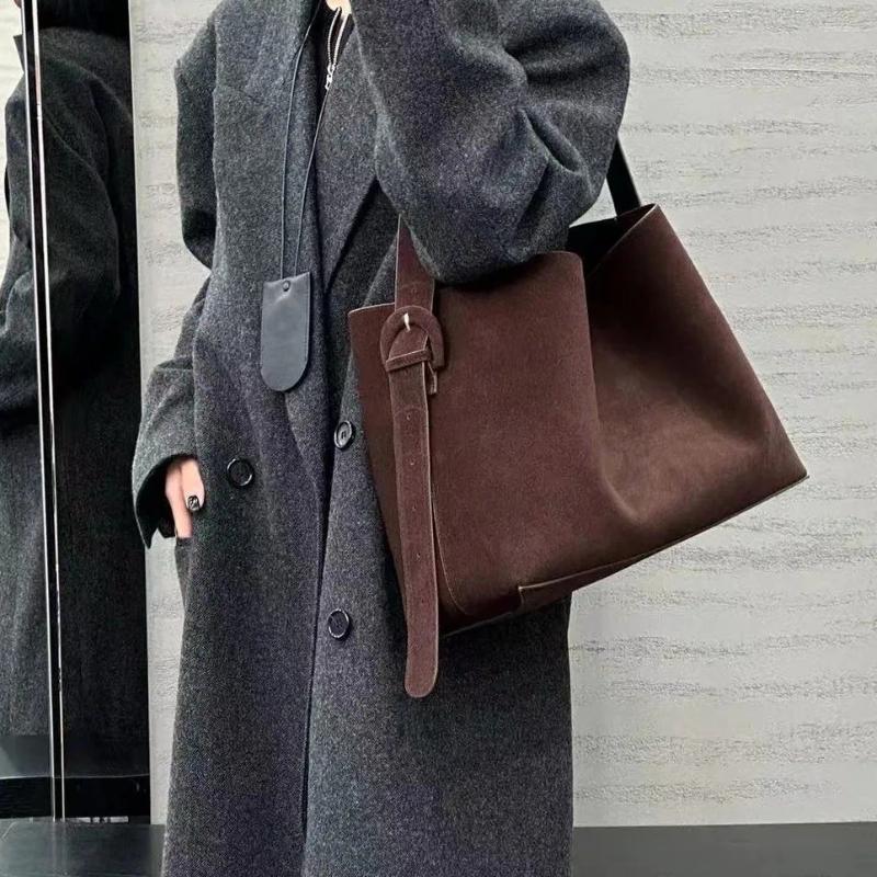 Free Shipping Shoulder Bags Motingsome Oversize Women Bag Suede Leather Winter Frosted Cow Skin Handbag And Purses Retro Lady 2025 designer bag Luxury