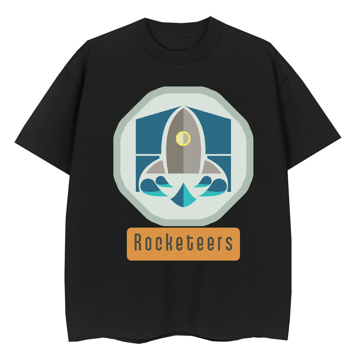 Unisex Women Tshirts 230g Pure Cotton rocket Street Woman T Shirts Breathable Short Sleeve Cartoon Print Clothings