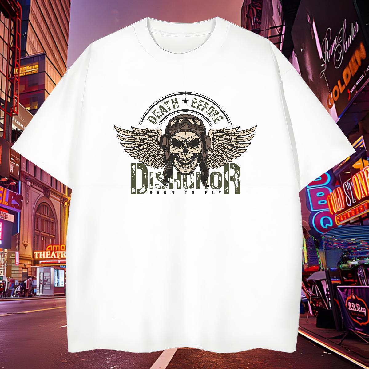 Loose Fit Man T Shirts 100% Cotton 230g skull Anime Printing Street Oversized 4XL Breathable Men Clothes T-Shirt Factory Direct Tees Shirts