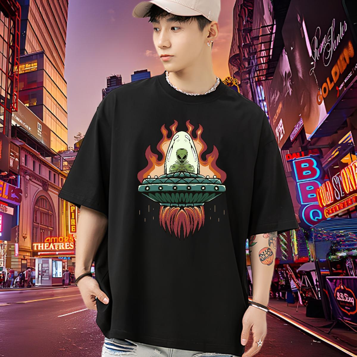 TOP Quality Man T Shirts 100% Cotton 230g ET Hip Hop DIY Logo Oversized O-Neck Short Sleeve Men Clothes T-Shirt Designer Tees Shirts