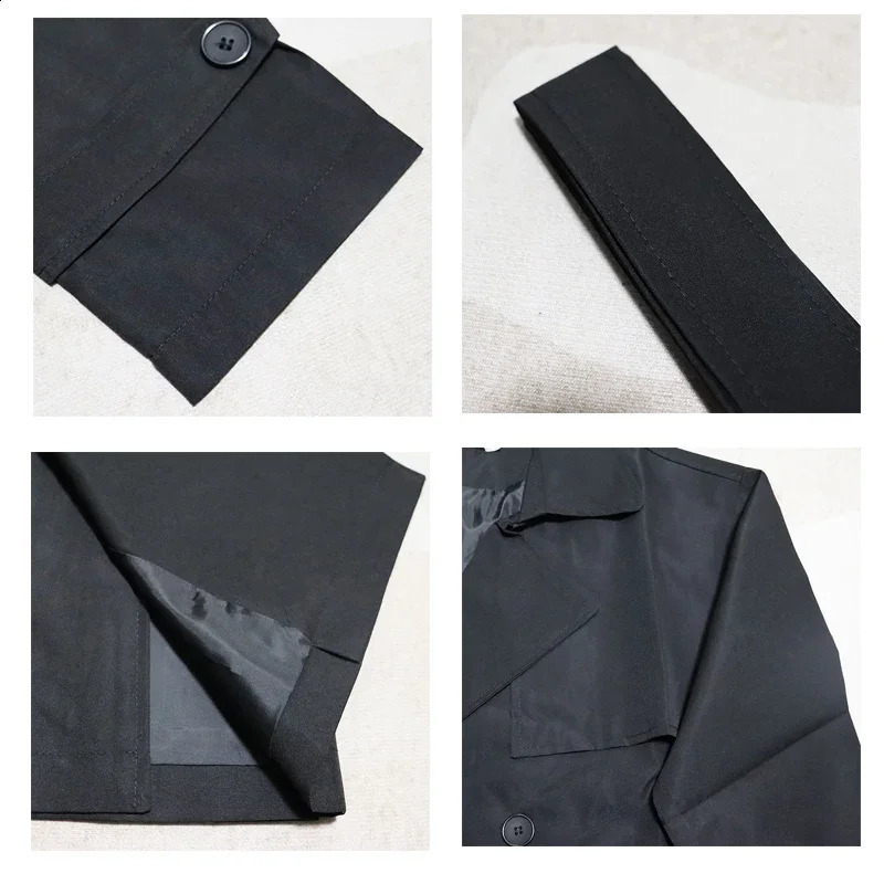 Korean Style Spring Trench Coat Male Streetwear Windbreaker Trenchcoat Men Solid Business Casual Loose Long Overcoat Q109 240822