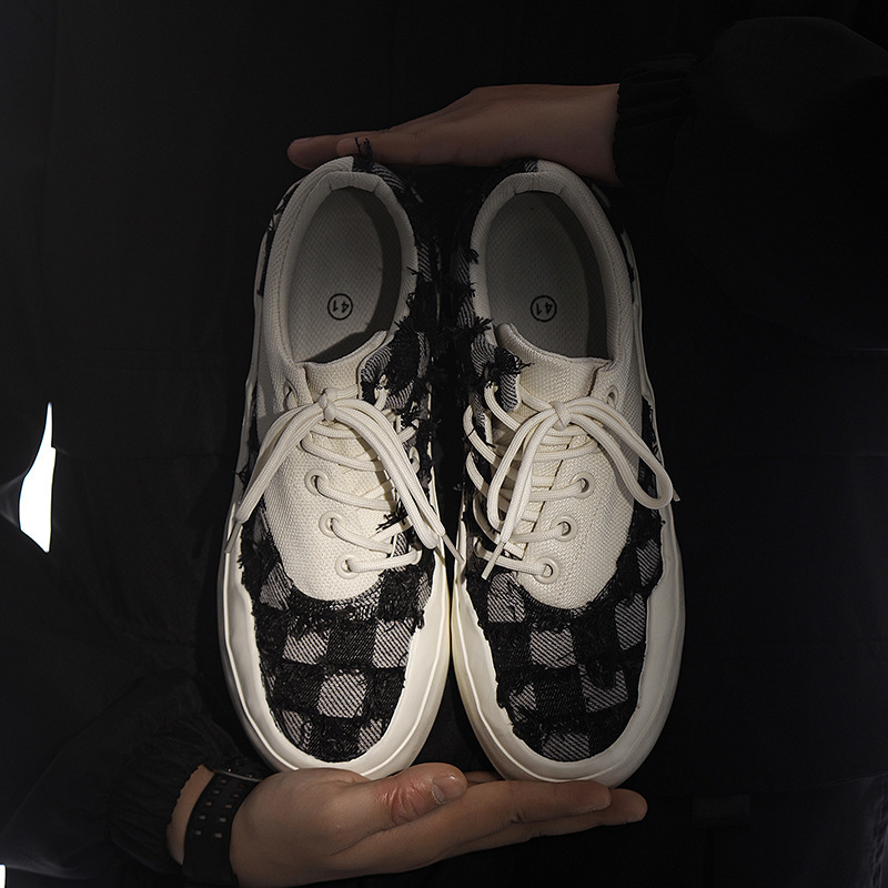 Ddmysports Guozi Same Style New Wind Andmade Ragged Edge Small Fragrant Flower Classic Canvas Men S Couple Board Shoes X OUTDOOR