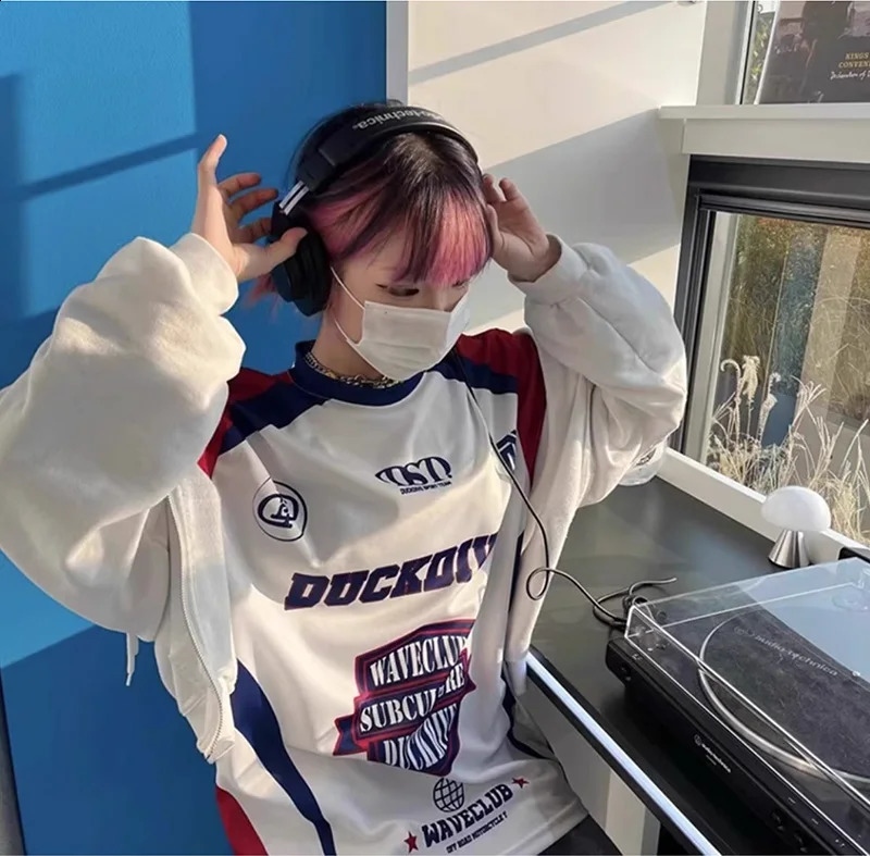 Unisex BIokecore Orange Oversized Long Sleeve For Men Women Hip Hop T-Shirts American Retro Dance Tee Hoodie Sweatshirt 240823