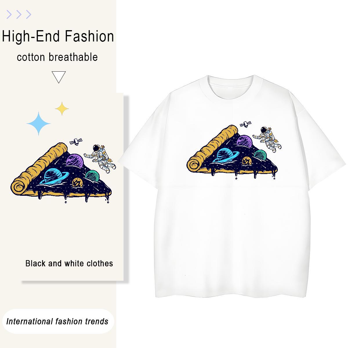 Popular Couples T Shirts 230g Pure Cotton planet Casual Daily Wear T-Shirts Breathable Customized Tee Shirt
