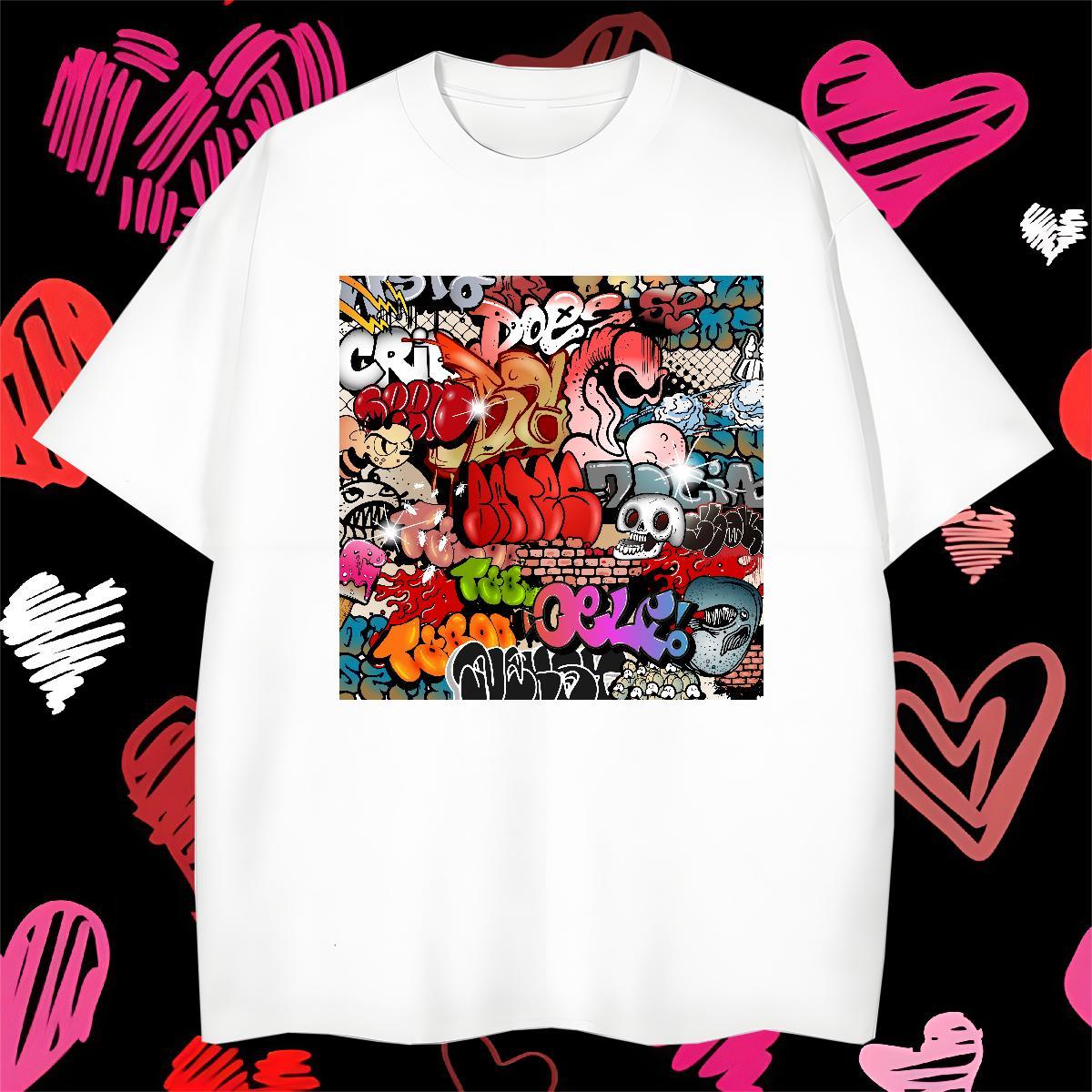 Cool Design T-Shirts 230g Cotton skull Beach Oversized 3XL 4XL Round Neck Short Sleeve Men Tops Tees Free Shipping Tops Shirt