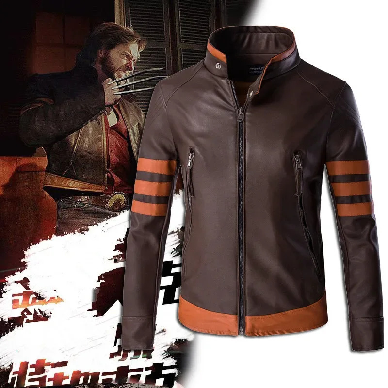 Autumn Mens Zipper Leather Jacket Casual PU Leather Locomotive Coat Bomber Jacket Slim Coats Plus Size 5XL-M 240822