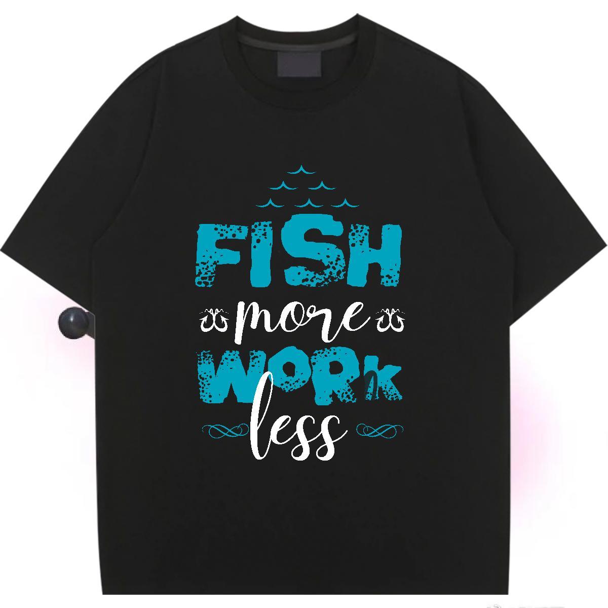 High quality Women Tshirts 230g Cotton fish Casual Daily Wear T-Shirts Crew Neck Breathable DIY Anime Printed Tops Tees