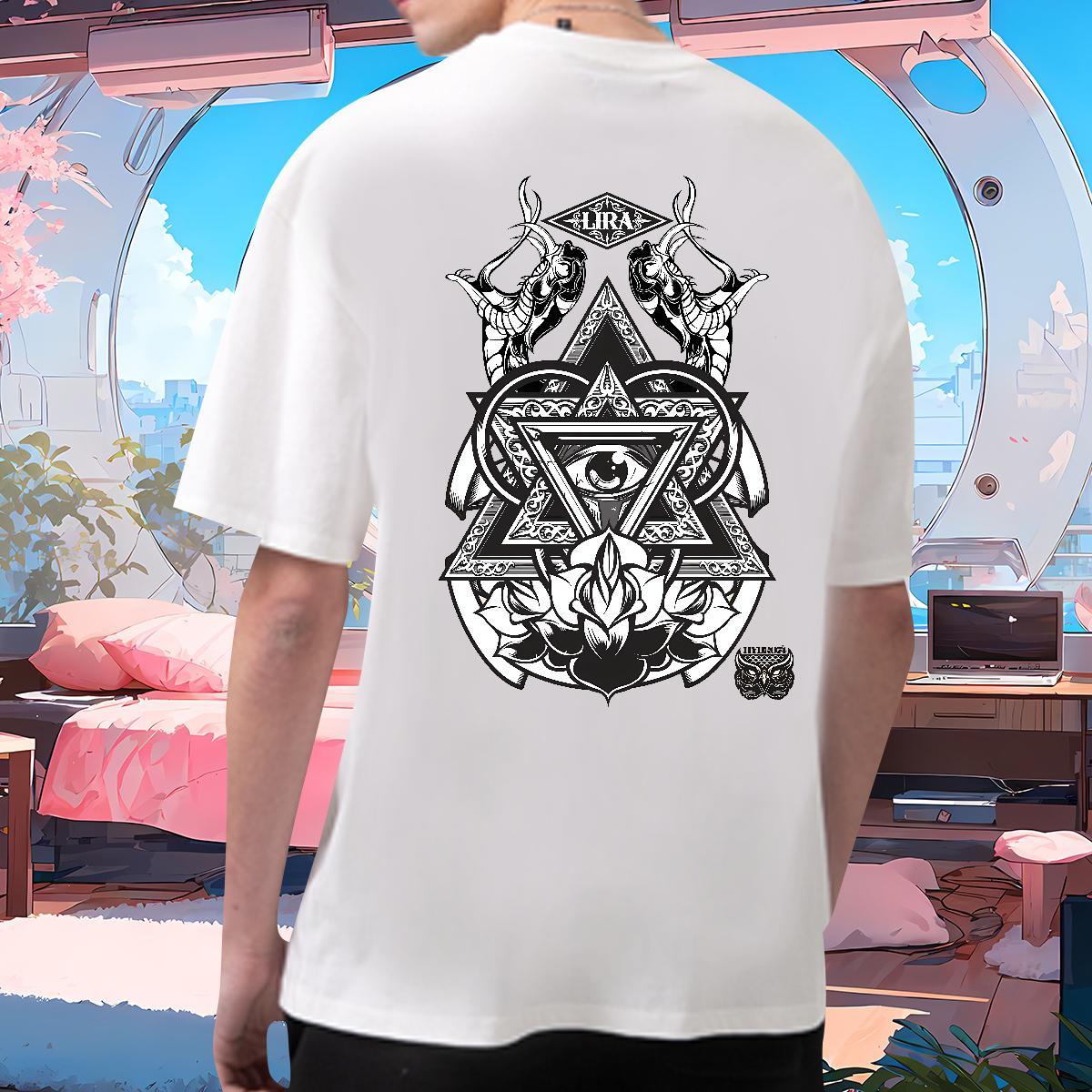 Designer Men T Shirts 100% Cotton 230g eye of the devil Street wear Hip Hop Custom Anime O Neck Short Sleeves Tshirts Brand Polos