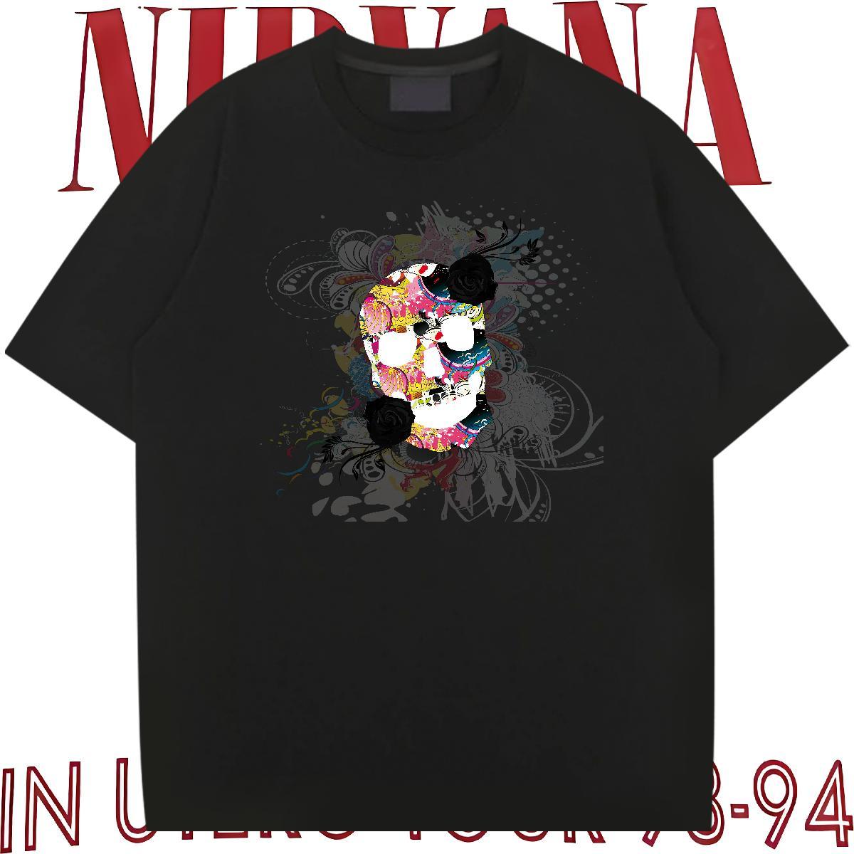 Popular T-Shirts for Men 230g Pure Cotton skull Casual Graphic O Neck Short Sleeves Men Tops Tees 2024 Summer Tshirts