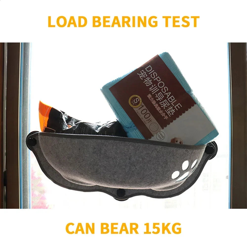 Cat Window Hammock With Strong Suction Cups Pet Kitty Hanging Sleeping Bed Storage For Pet Warm Ferret Cage Cat Shelf Seat Beds 240823