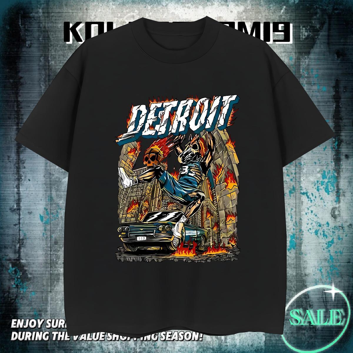 Brand T-Shirts for Men 230g Pure Cotton skull High Street Hip Hop Cartoon Print Breathable Soft Couples T Shirts Fashion Design Tshirts