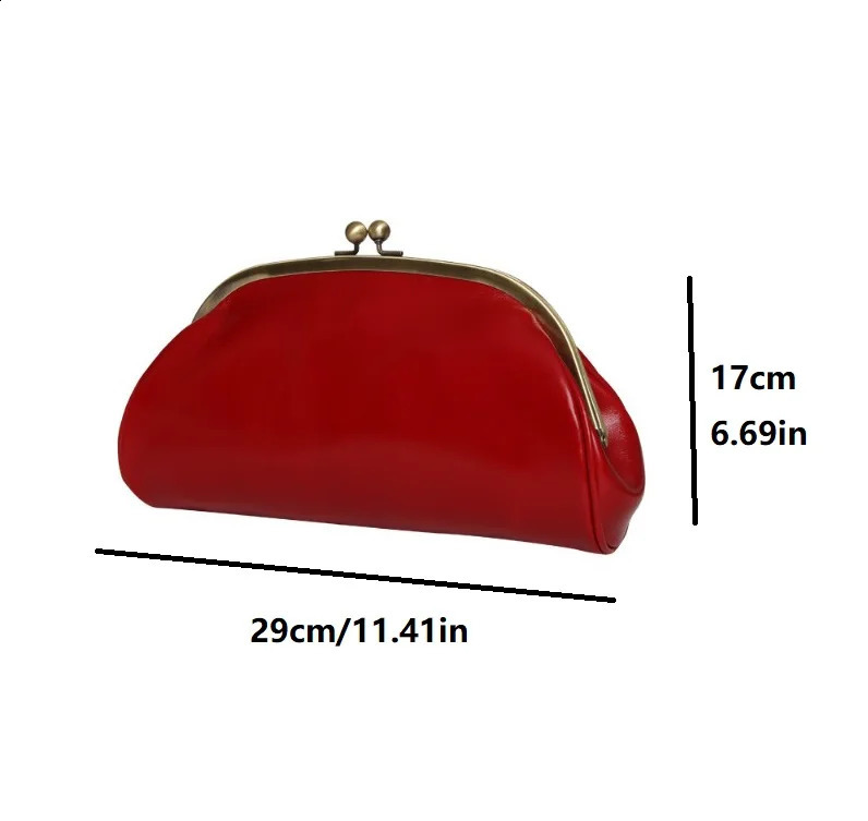 Vintage Kiss Lock Women Clutches Party ladies Dinner bag PU leather chian Shoulder bag for female Crossbody bag clutch 240822