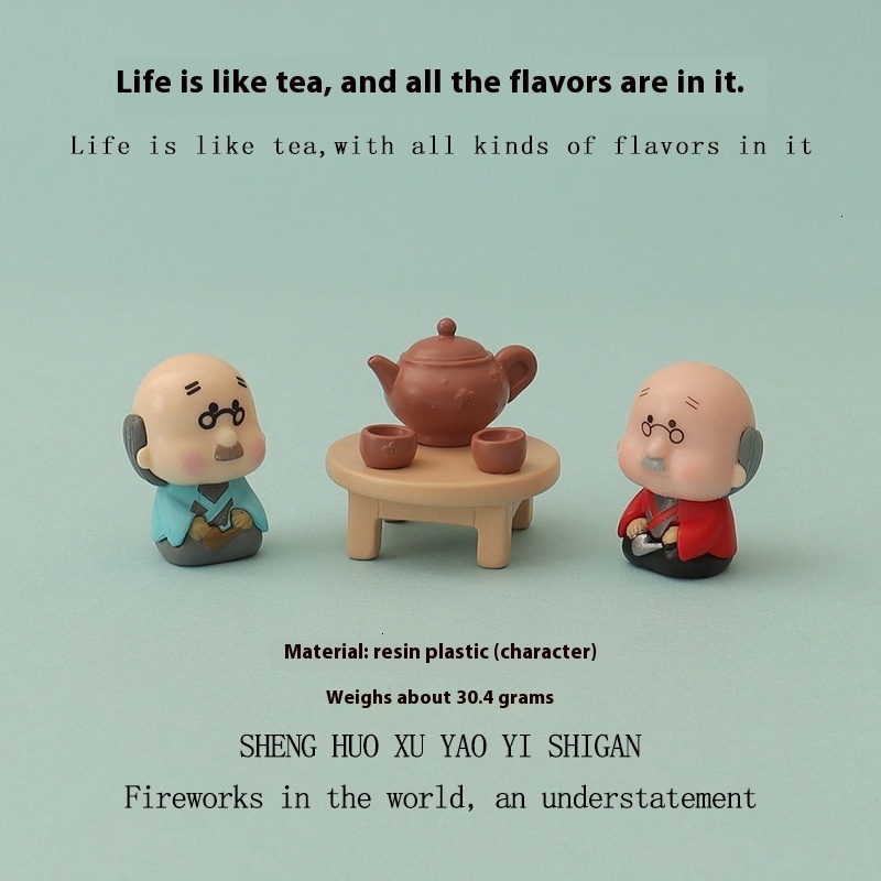 Charming Miniature Garden Figurines - Quaint Grandma's Teapot and Adorable Family Houses for Desk Accents
