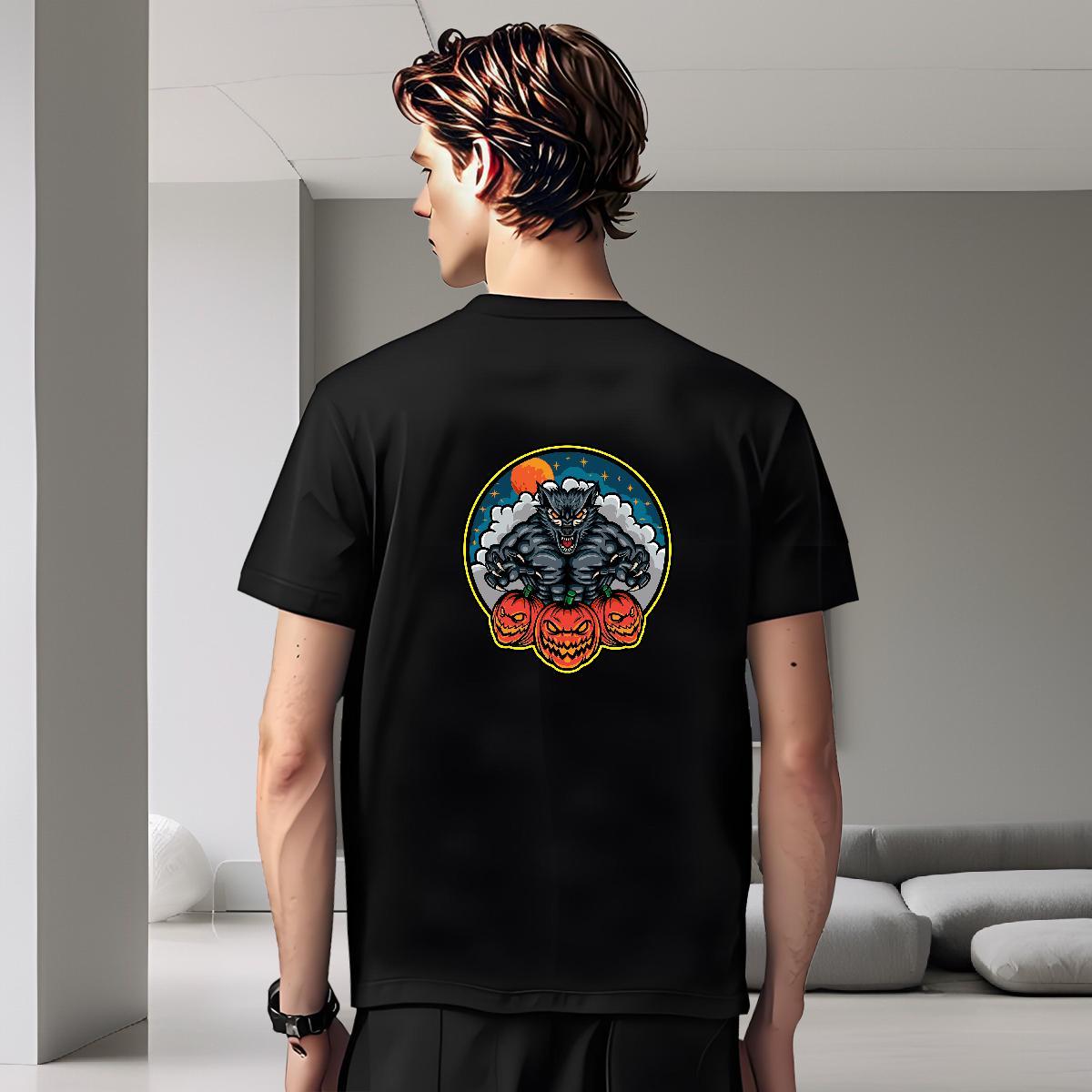 Soft T Shirts Men 230g Cotton skull Street Casual Customized Print Short Sleeve O-Neck Men Tshirts 2024 DIY Top Tees