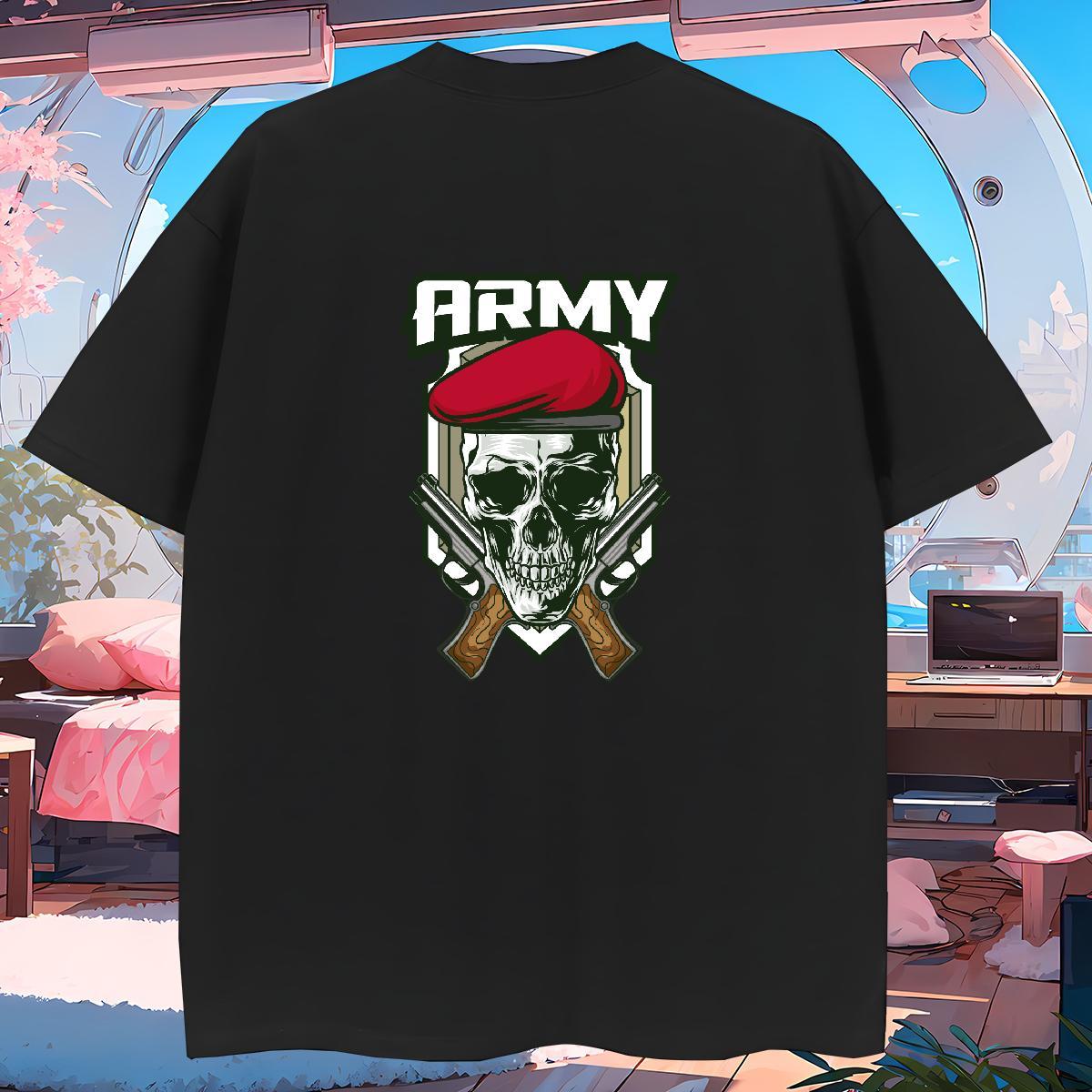 Comfortable T Shirts Men 100% Cotton 230g skull Street Anime Print O Neck Short Sleeves Men Clothes T-Shirt 2024 New Tops Shirt