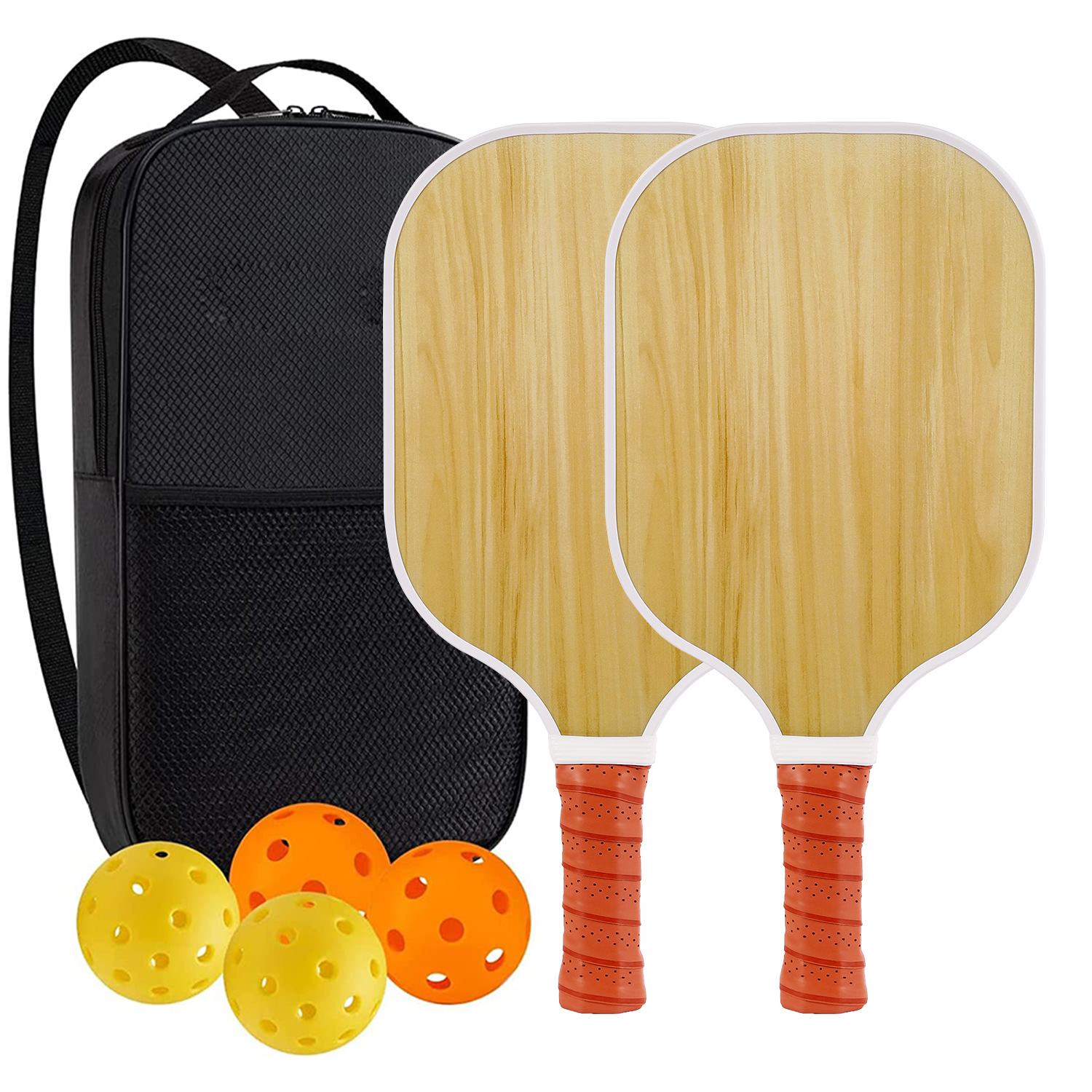 High-Performance Fiberglass Pickleball Paddle for Competitive Outdoors Games 2 Paddle & 4 ball & 1 bag 9983