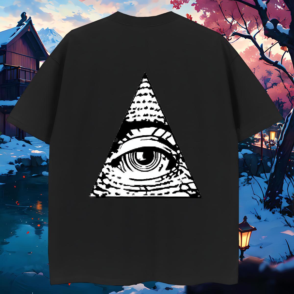 Free Shipping T-Shirts 230g 100% Cotton eye of the devil Sports Casual DIY Logo Oversized Breathable Soft Couples T Shirts Wholesale Polos