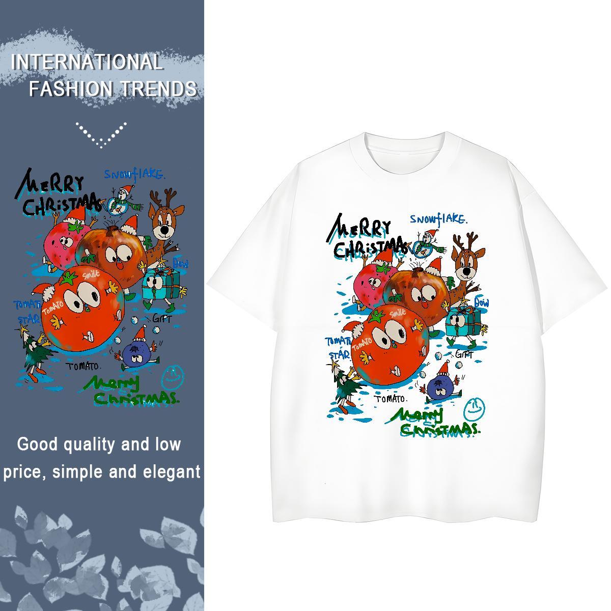 Loose fit Tshirt for Man Woman 100% Cotton 230g cartoon Hip Hop Street T shirt O Neck Short Sleeves Graphic Tops