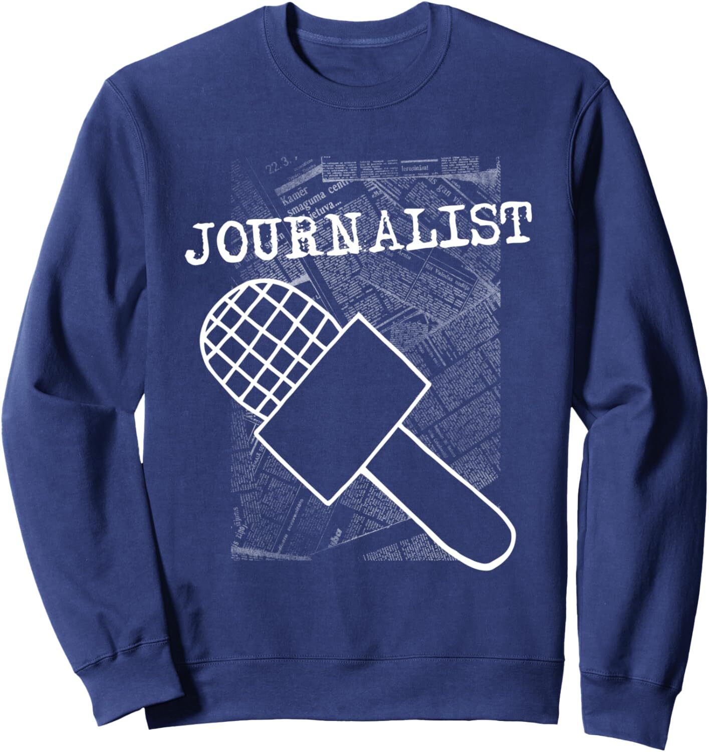 Long Sleeve Shirts for Men sweatshirt Newspaper Press Microphone Journalist Reporter Gift Sweatshirt T shirt Tee Streetwear Casual tops clothes