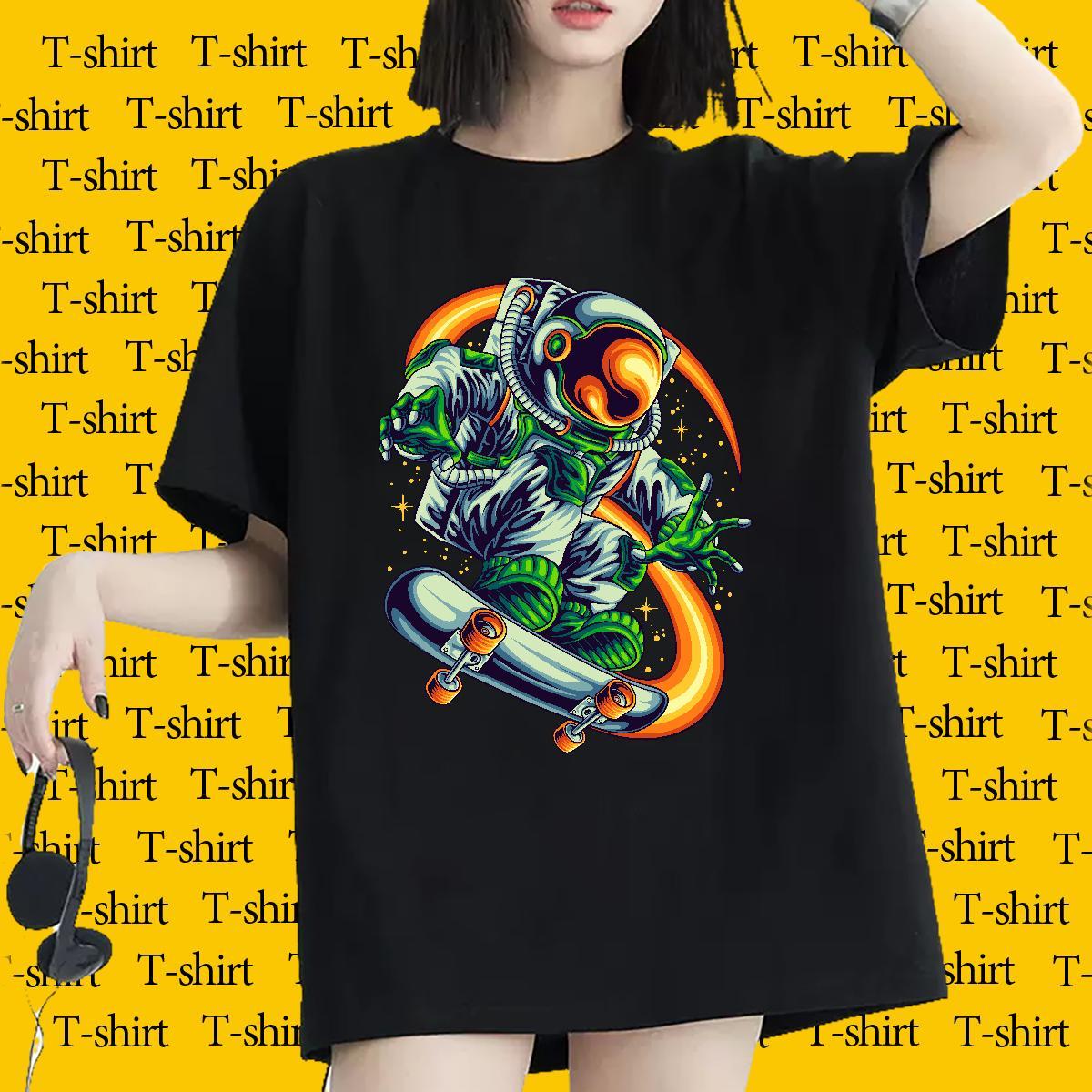 Loose fit Tshirt for Man Woman 230g Cotton universe Street Wear T Shirt For Woman Breathable Soft DIY Anime Printed Tee Shirt