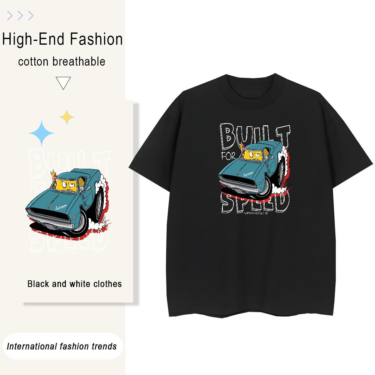 Soft Woman Tshirt 100% Cotton 230g plush Daily Outfit T Shirt For Woman Breathable Crew Neck Custom Cartoon Tees
