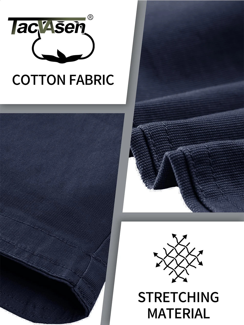 TACVASEN IX9 City Cargo Pants Mens Multi Pockets Work Pants Cotton Stretch Casual Trousers Outdoor Training Hiking Pants Male 240810