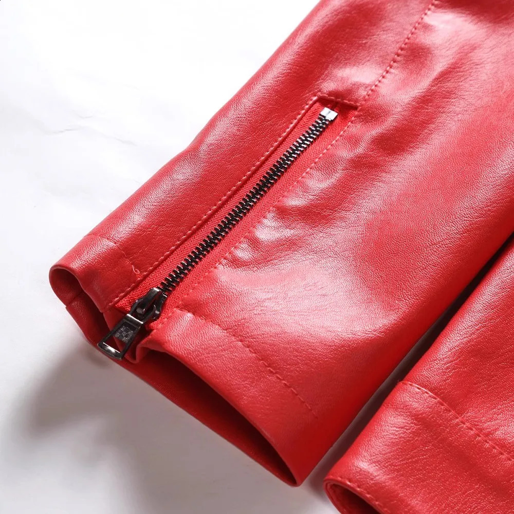Mens Motorcycle Jacket Spring Autumn Men Faux PU Leather Jackets Fashion Casual Biker Coat Zipper Decoration Jaqueta 240822