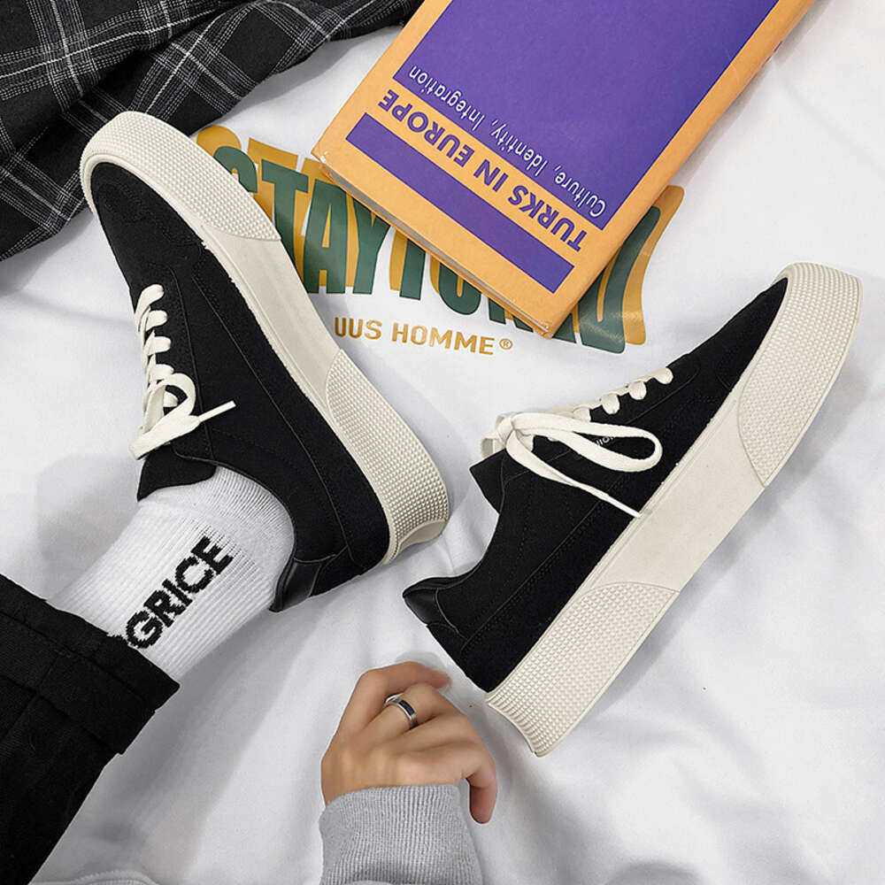 Ddmysports Spring New Men S Street Shoot And Popular Canvas Small White Shoes Low Top Thick Sole Igh Eight Board For OUTDOOR