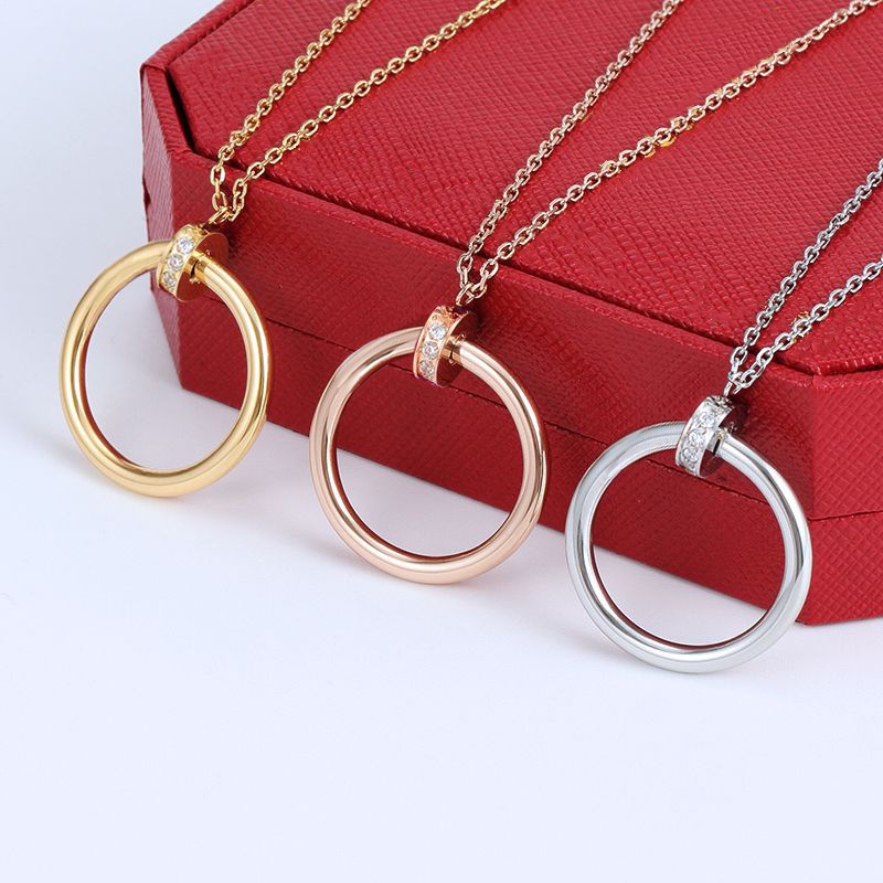luxury jewelry gold silver pendant necklaces woman chain designer necklace titanium steel material does not fade classic diamond necklace can choose gift boxes