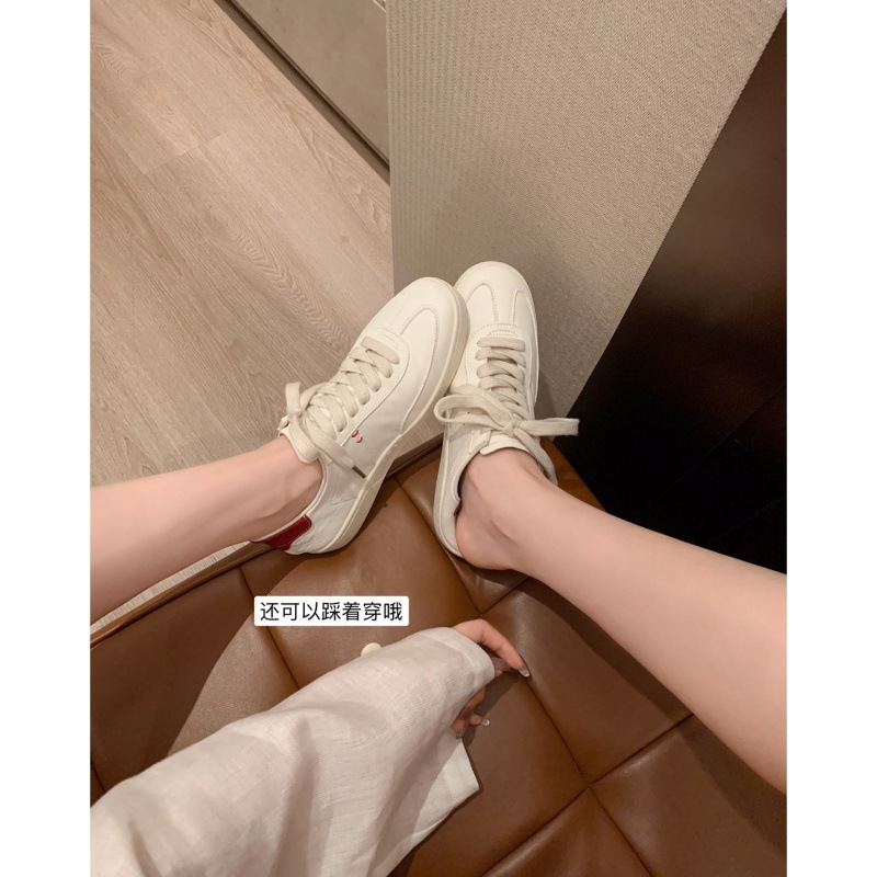 Ddmysports Cowhide Version Su Yinyin S Same Super Soft Sticky Old Lazy Thick Soled Sports And Leisure Moral Training For Women White Shoes OUTDOOR