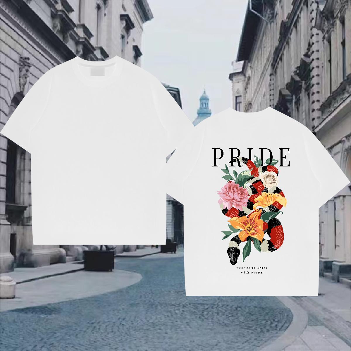 Free Shipping T Shirt For Man 100% Cotton 230g letter Hip Hop Street Custom Print Plus Size Breathable Short Sleeve Couples T Shirts 2024 Tees Shirts