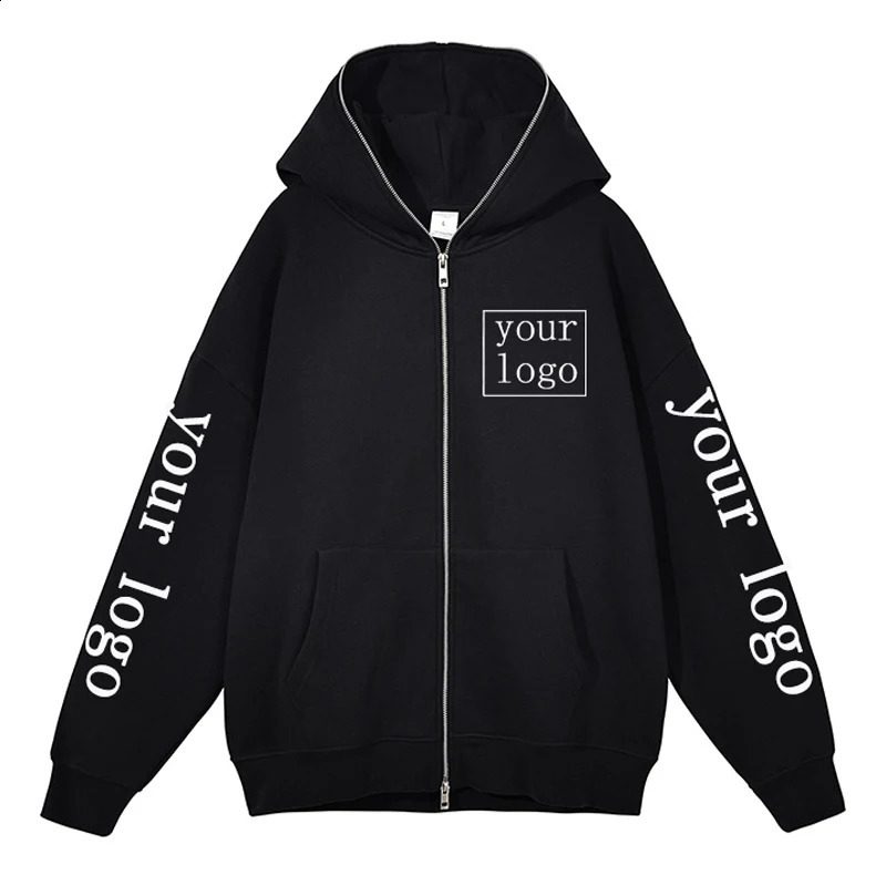 Custom Zip Up Hoodies Men Women Personalized Printed Sweatshirt n Your Own /Pattern Y2K Streetwear Zipper Jacket Coats 240823