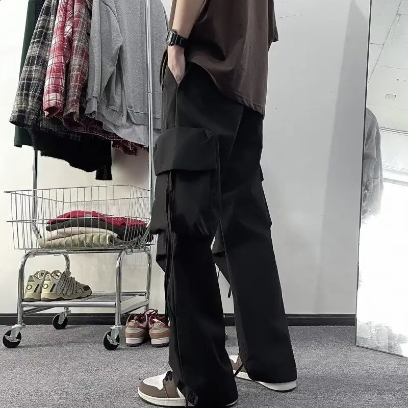 Mens Spring Fashion Casual Umbrella Pants Straight Pipe Student Work Pantalones Hombre 240823