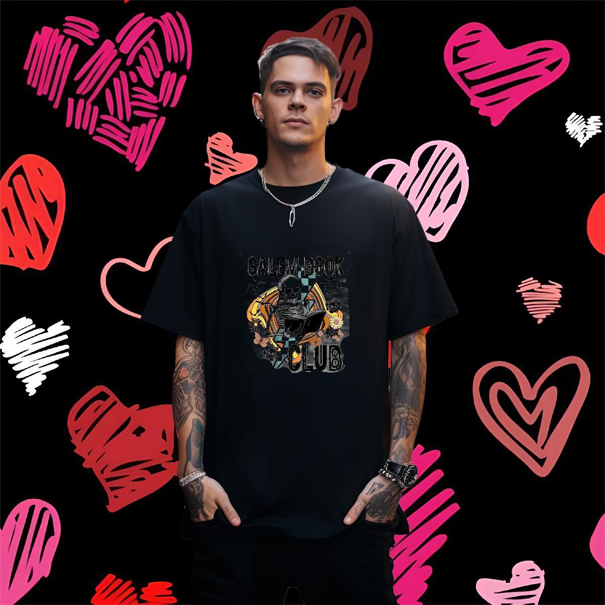 Classic T-Shirts 230g Cotton halloween Spring Summer DIY Printed Crew Neck Breathable Men Tees Free Shipping Top Tees
