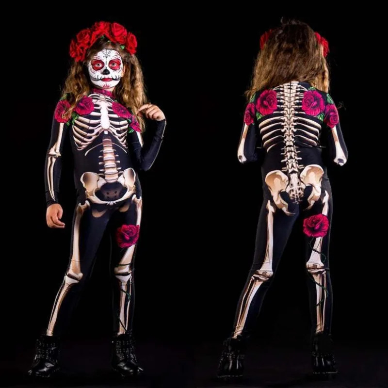 Halloween costumes skeleton ghost sponge sets party props parents 240823
