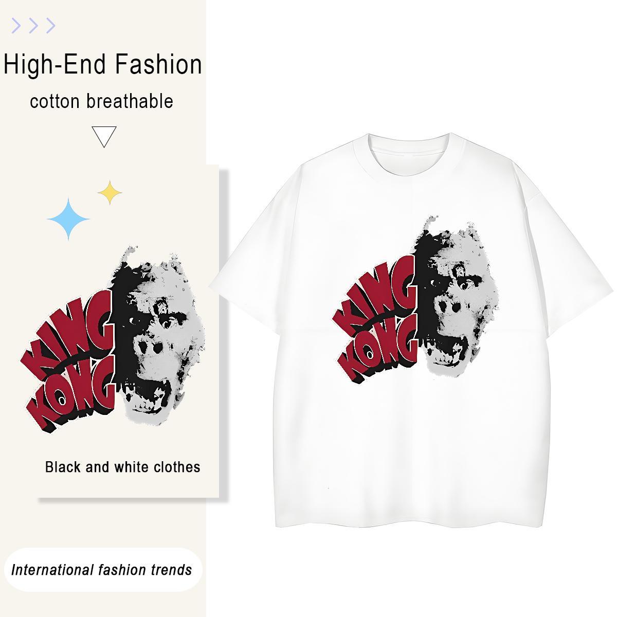 Comfortable Womens Tshirts 230g 100% Cotton orangutan Casual Beach T Shirt For Woman Breathable Oversized L-4XL Polos
